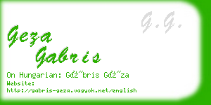 geza gabris business card